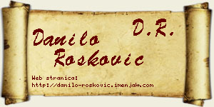 Danilo Rošković vizit kartica